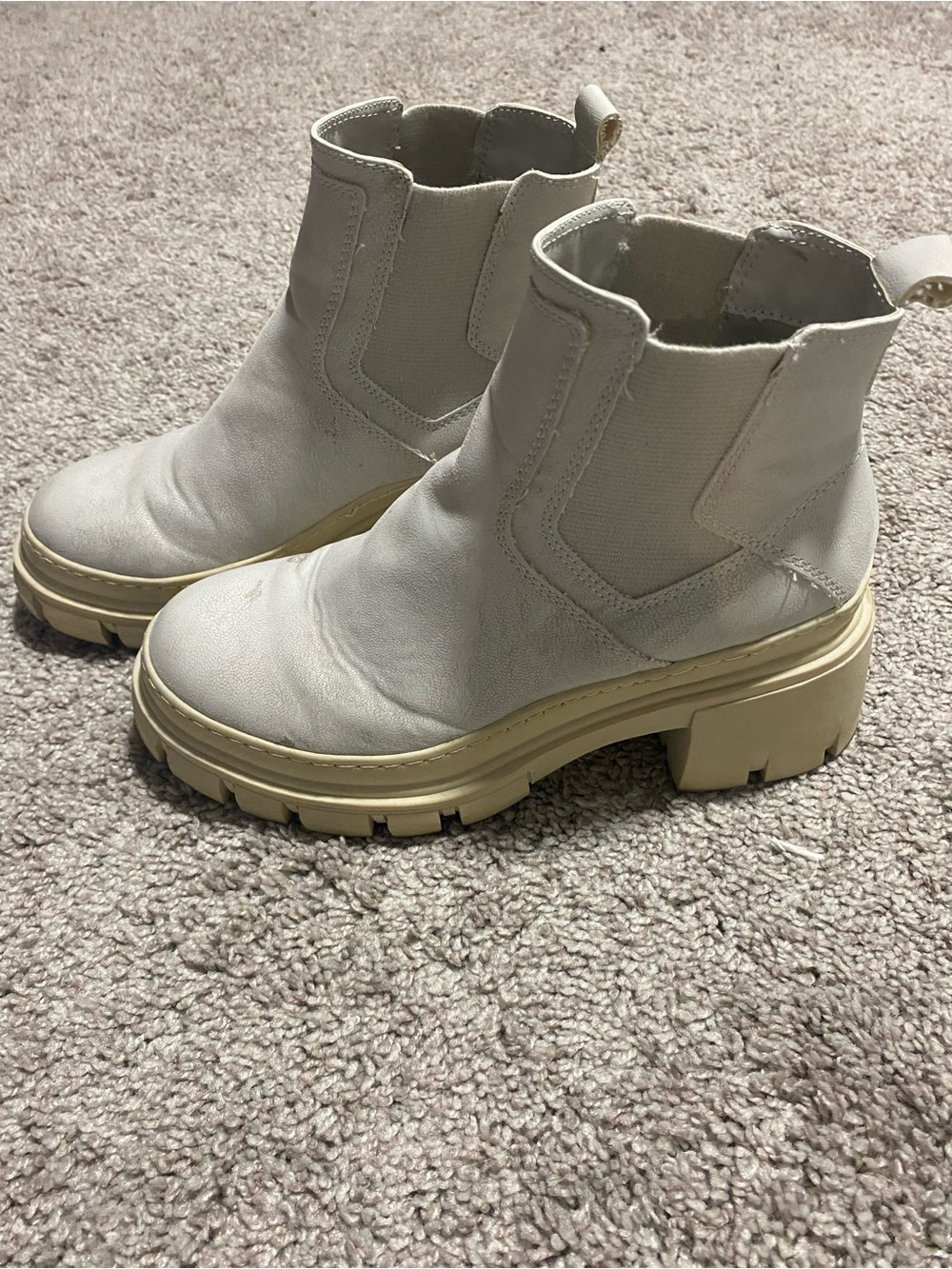 MIA Off-White Chunky Chelsea Platform Booties